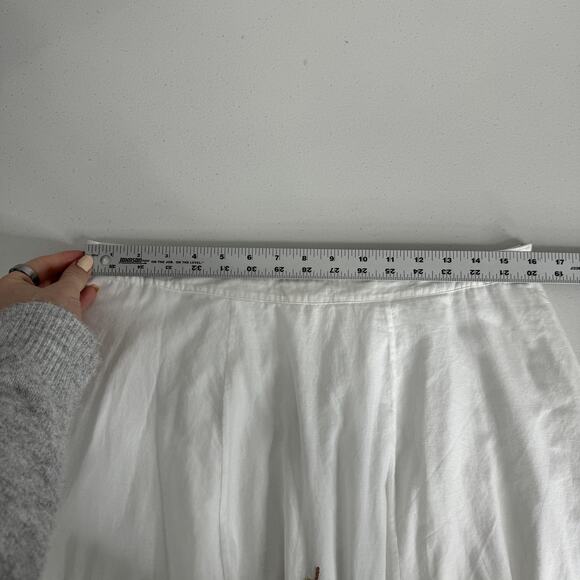 Whistles Skirt Womens 10 White Floral Embroidered Midi Boho Cottagecore Country - Picture 10 of 13